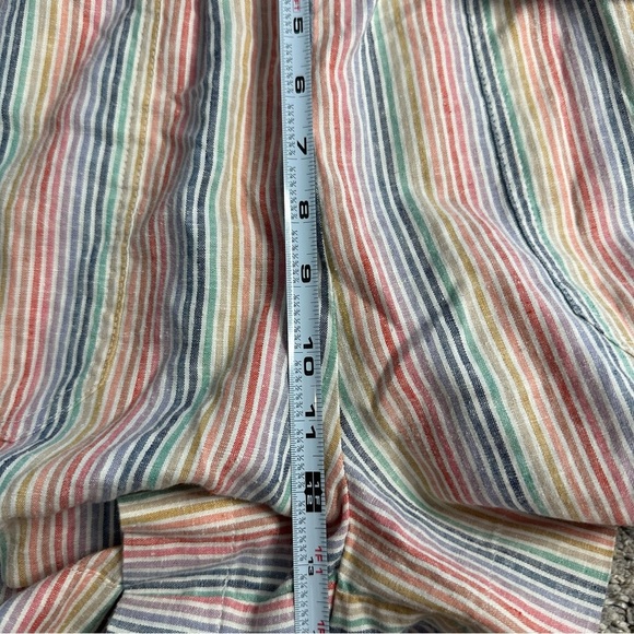 Marine Layer Karleigh Belted Short Rainbow Stripe Small pull on hemp high rise - Picture 13 of 13